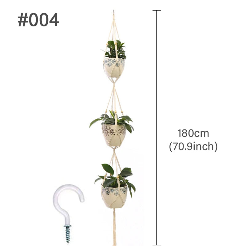 Suspension pour plantes en macramé faite à la main