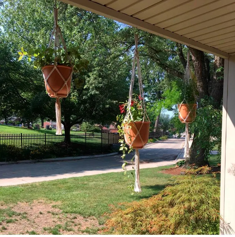 Suspension pour plantes en macramé faite à la main