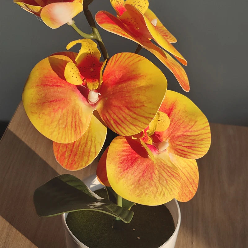 Orchidée papillon artificielle en pot