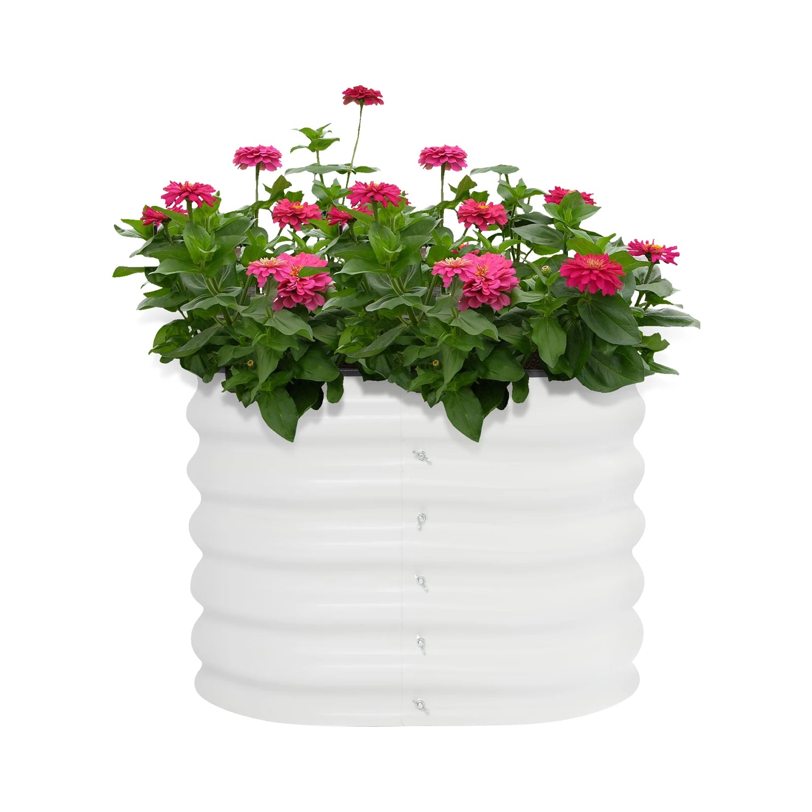 Lot de 2 pots de fleurs ronds en métal