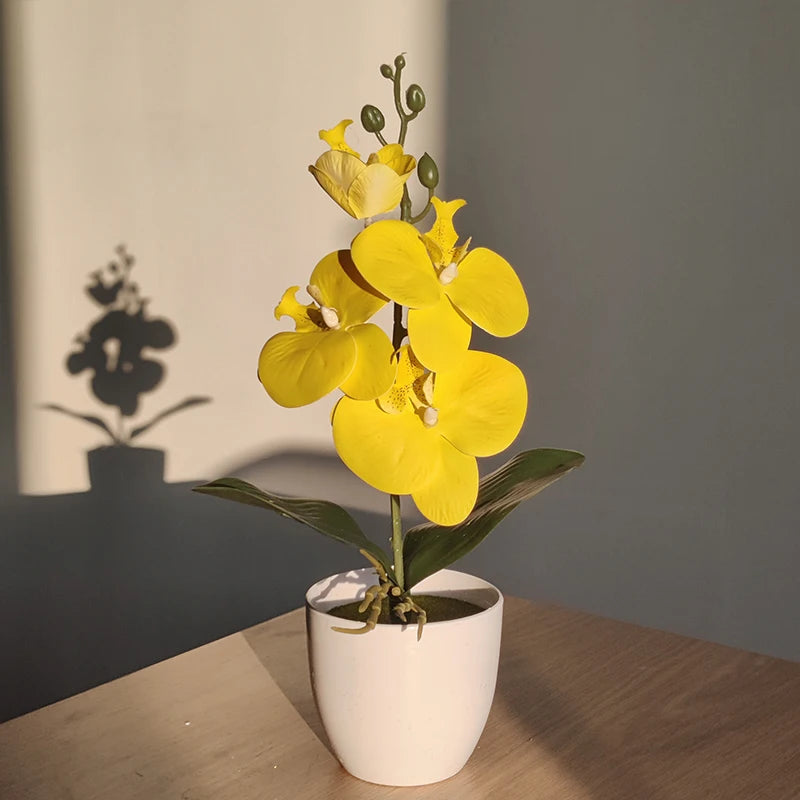 Orchidée papillon artificielle en pot