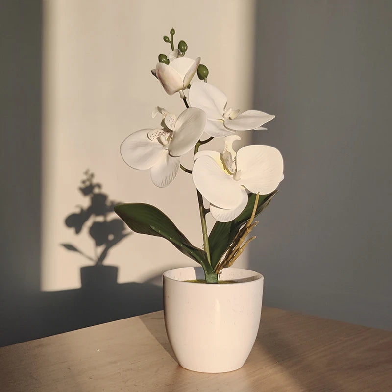 Orchidée papillon artificielle en pot