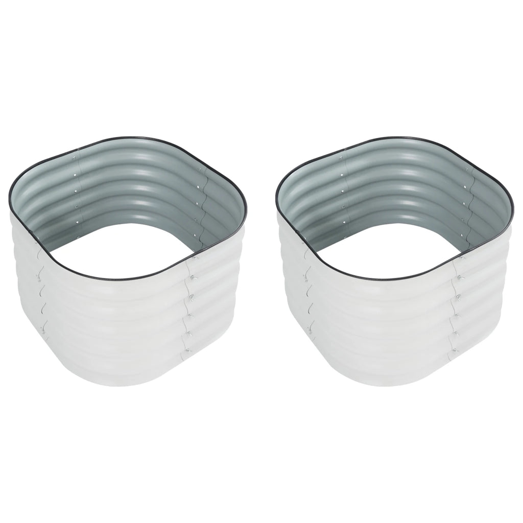 Lot de 2 pots de fleurs ronds en métal