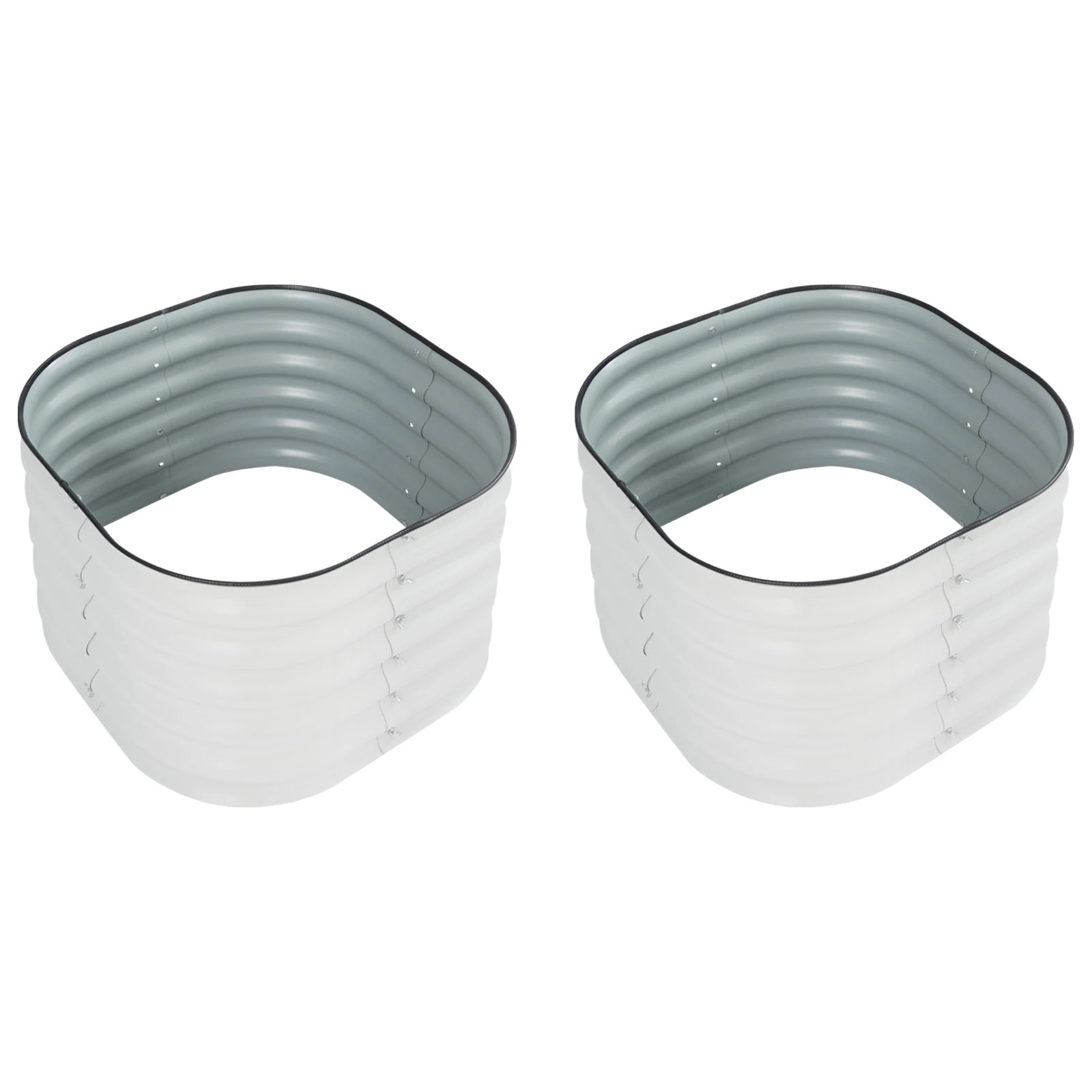 Lot de 2 pots de fleurs ronds en métal