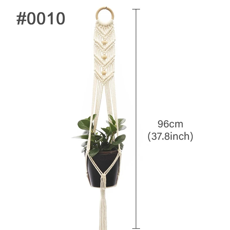 Suspension pour plantes en macramé faite à la main
