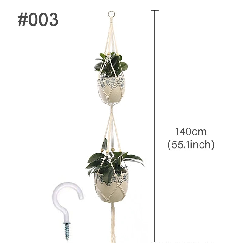 Suspension pour plantes en macramé faite à la main