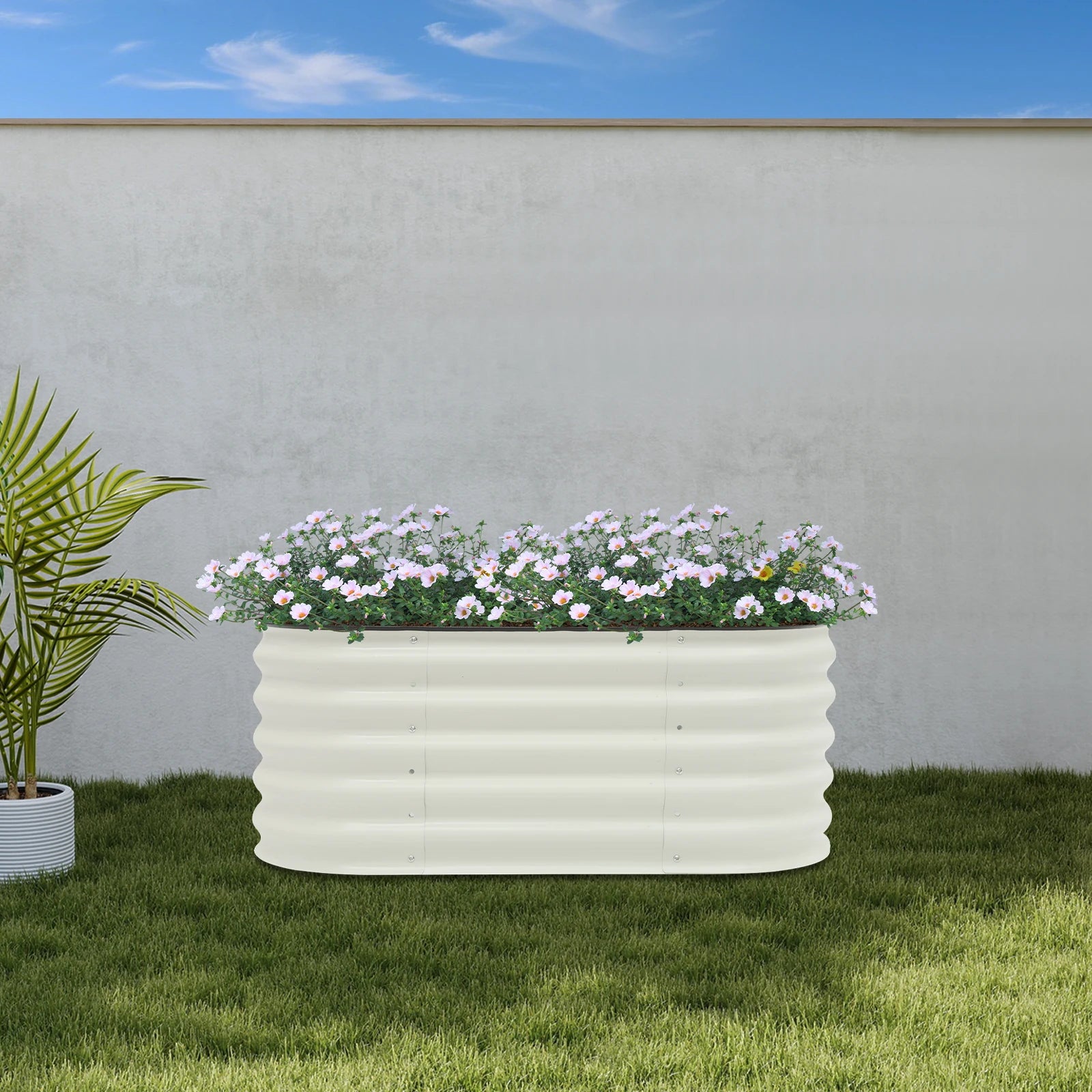 Pot de fleurs rectangulaire d'extérieur